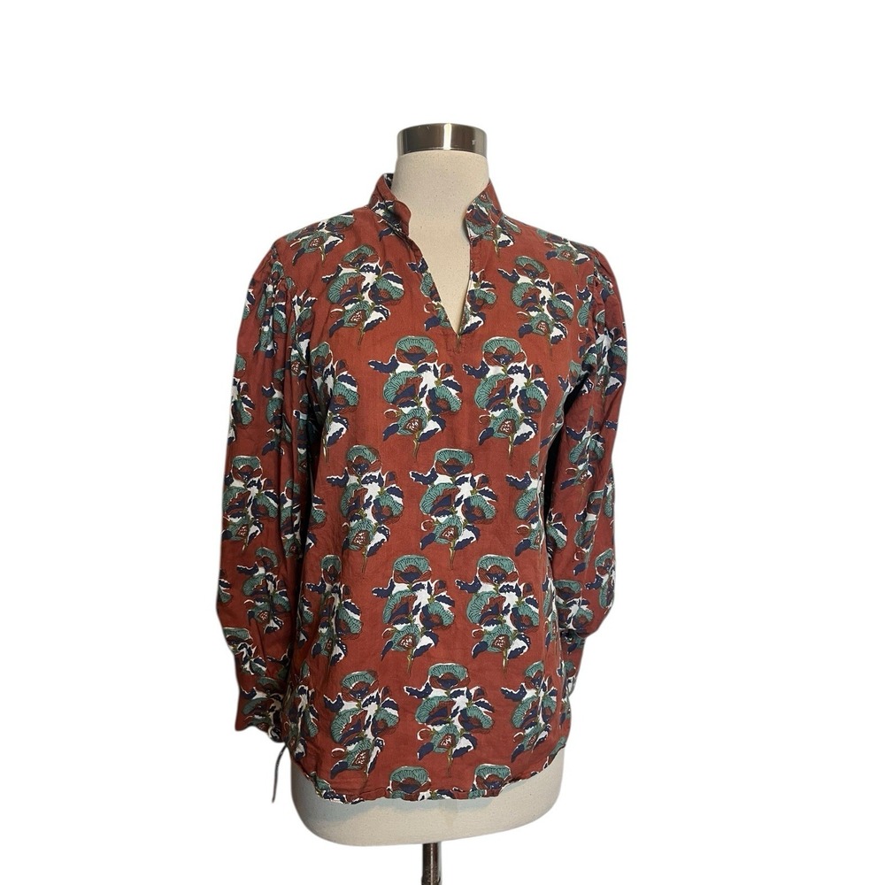 Victoria Dunn Billy Top M Cinnamon Carnation Western Boho Blouse